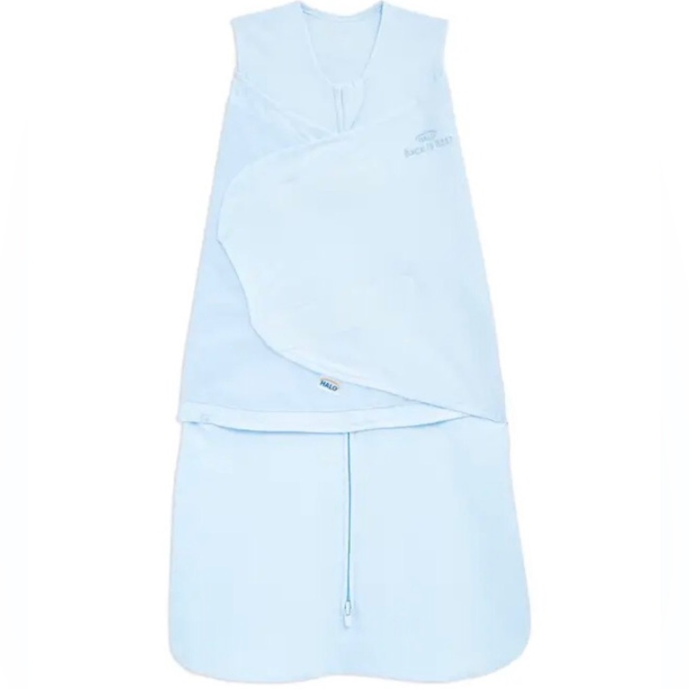 HALO SleepSack Swaddle 100% Cotton - NEWBORN 0-3 MONTHS - BABY BLUE